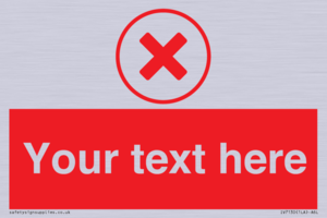 Custom red background, red cross in circle sign